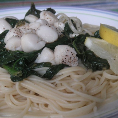 Scallops and Spinach…