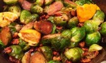 Browned Brussels Sprouts with Orange and Walnuts
