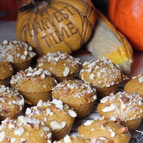 Pumpkin Almond Mini Muffins